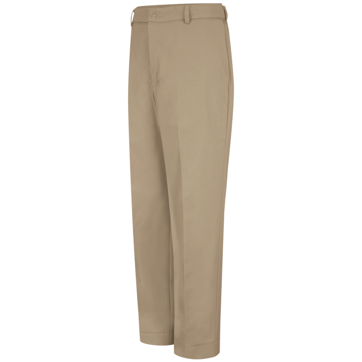 PolyCotton Unhemmed Industrial Dress Pants, Light Tan/Navy