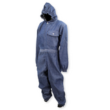 Cotton Blue Denim Boiler Suit Coverall, Back-Snaps, Navy, Size 36