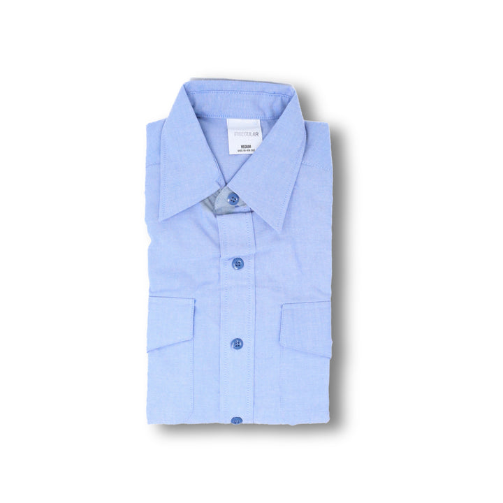 Short Sleeve Chambray Shirt - Irregular