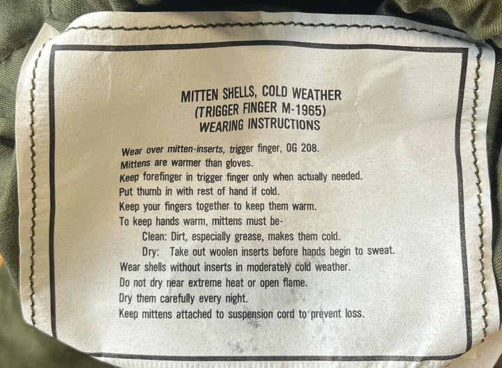 G.I. O.D. Trigger Finger Cold Weather Mitten Shells, M-1965