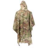 Multicam Waterproof Nylon Rain Poncho — USA Made w/ Pouch