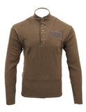 USN GI 5 Button Sweater, Lined, Brown