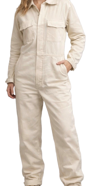 New Vintage G.I. Explosive Handler's Coverall, Cotton Sateen, White,