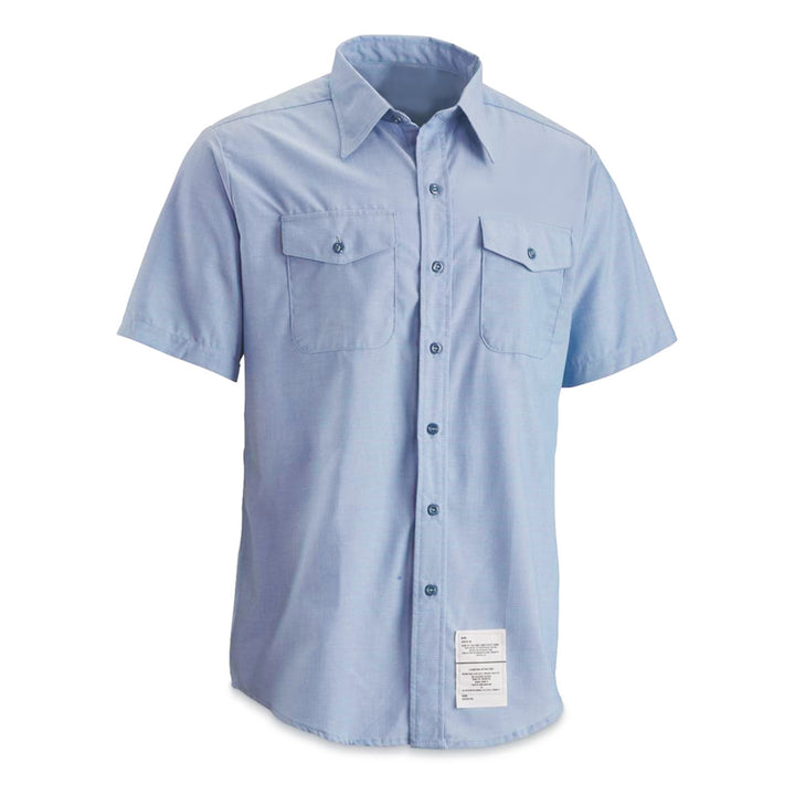 Short Sleeve Chambray Shirt - Irregular