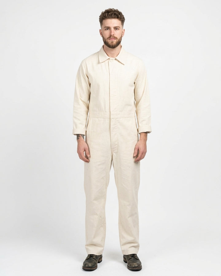 New Vintage G.I. Explosive Handler's Coverall, Cotton Sateen, White,