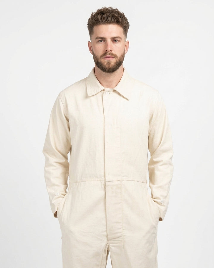 New Vintage G.I. Explosive Handler's Coverall, Cotton Sateen, White,