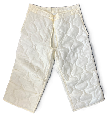 Vintage G.I. M-65 Quilted Pants Liner, White Arctic Snow