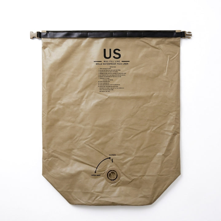GI Military Waterproof Large Molle Pack Liner Bag, Tan-499