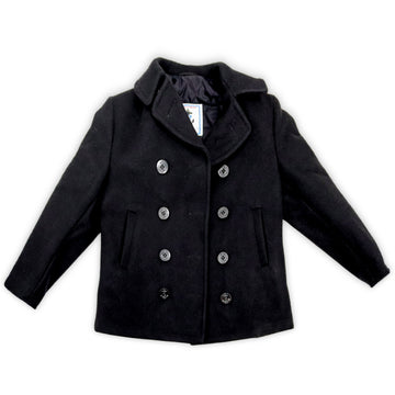 Men's Classic Wool Blend Peacoat— Black