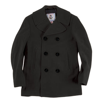 Men's Authentic Wool Blend Peacoat— Black & Oxford Grey