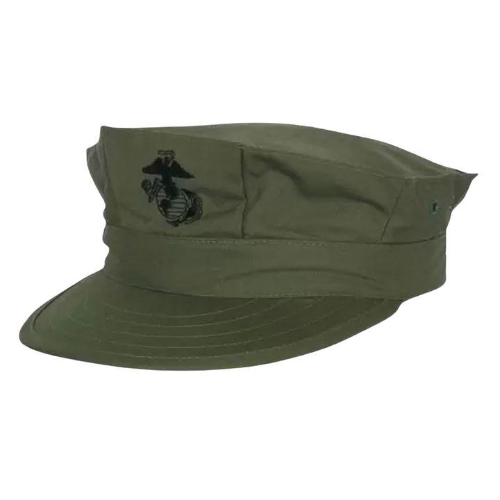 Vintage 8-Point Cap w/ USMC Insignia—OD, Size XS