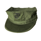 Vintage 8-Point Cap w/ USMC Insignia—OD, Size XS