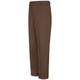 PolyCotton Unhemmed Industrial Dress Pants, Black/Brown