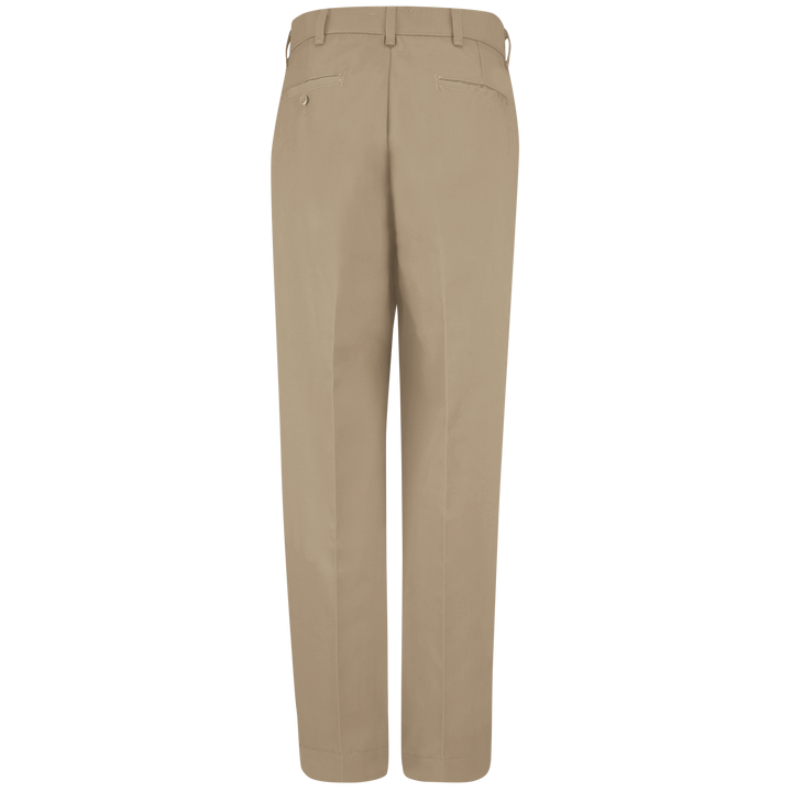 PolyCotton Unhemmed Industrial Dress Pants, Light Tan/Navy