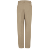 PolyCotton Unhemmed Industrial Dress Pants, Light Tan/Navy