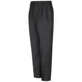 PolyCotton Unhemmed Industrial Dress Pants, Charcoal Gray/Black