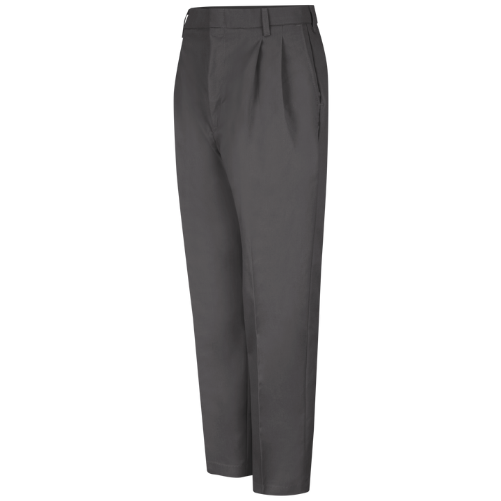 PolyCotton Unhemmed Industrial Dress Pants, Charcoal Gray/Black