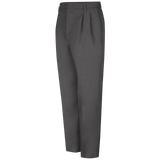 PolyCotton Unhemmed Industrial Dress Pants, Charcoal Gray/Black