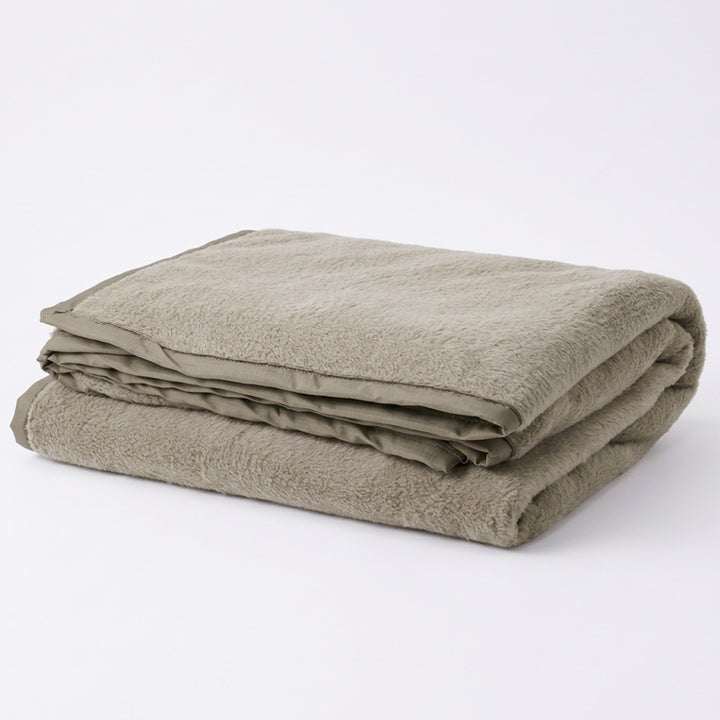 Lightweight Polartec® High Loft Fleece Blanket – Tan, Made in USA