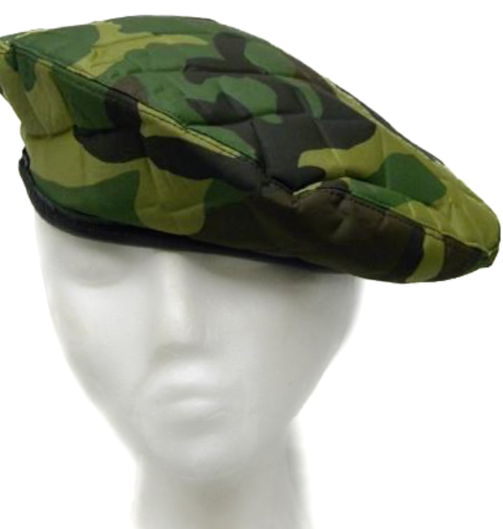 Quilted Camo Beret - Woodland Camo