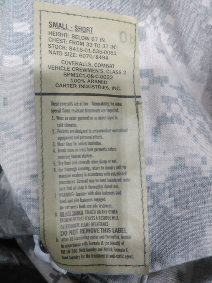 Used G.I. Improved CVC Coverall, 100% Aramid, ACU
