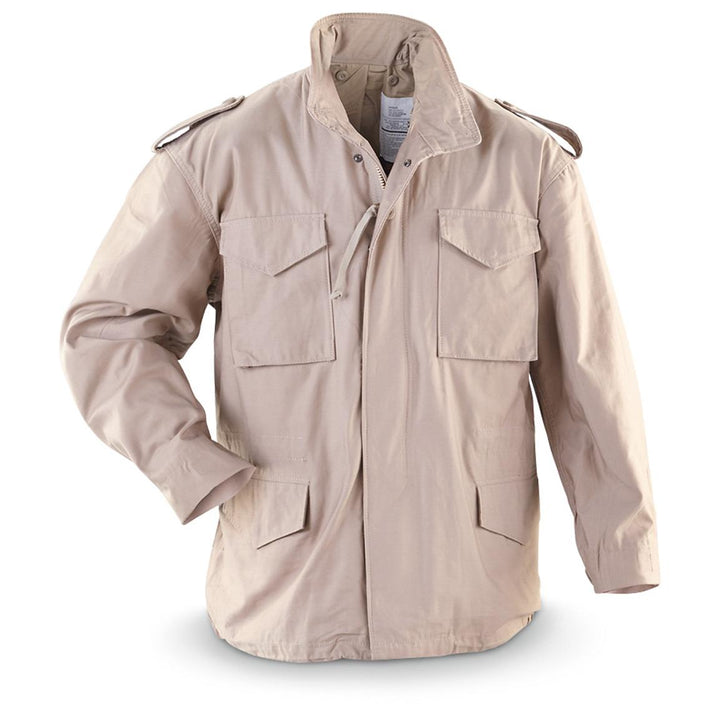 Jacket, M-65 GI Style, Cotton, Khaki, Stained, Size L