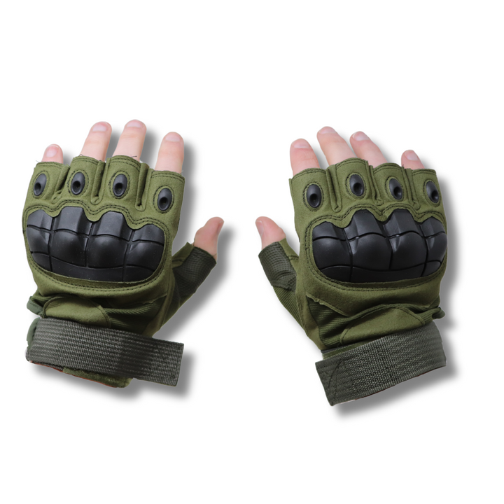 Half Finger Hard Knuckle Glove — Small
