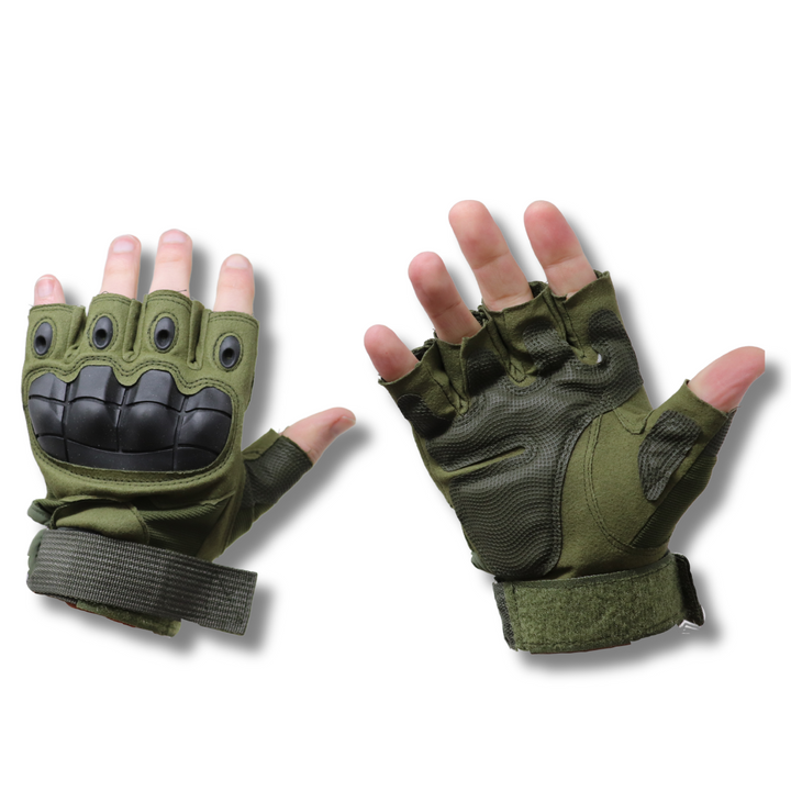 Half Finger Hard Knuckle Glove — Small