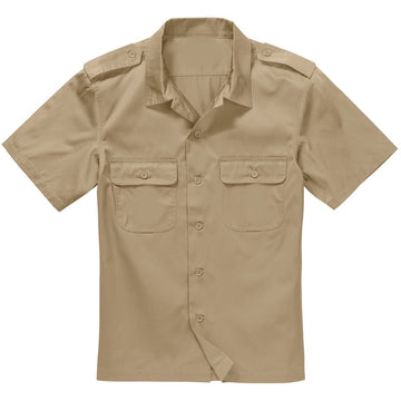 Camisa china vintage de manga corta del ejército de EE. UU.