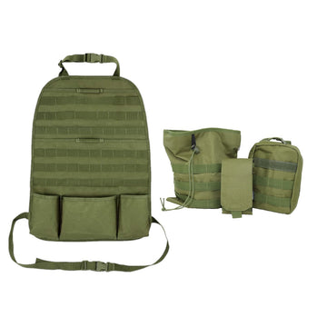 Panel de asiento trasero táctico MOLLE con bolsas