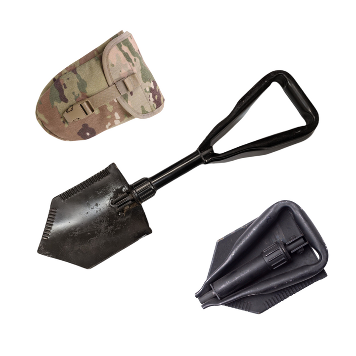 GI Used E-Tool/Folding Shovel with Cover— OCP Scorpion